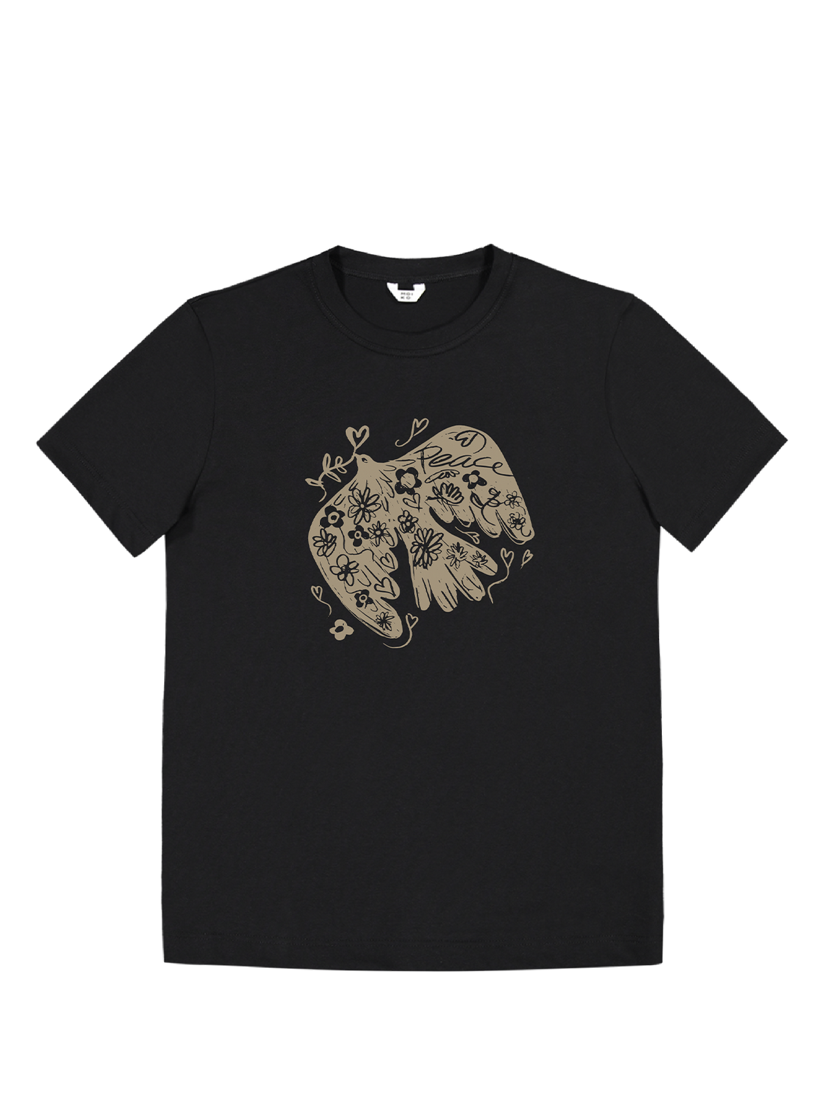 Peace unisex t-paita Musta